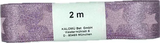 Vánoční stuha PINK STAR růžová 25mm x 2m (8,-Kč/m)