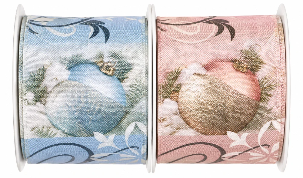 Stuha vánoční CHRISTMAS DECORATION PINK růžová 40mm x 2m (14,- Kč/m)