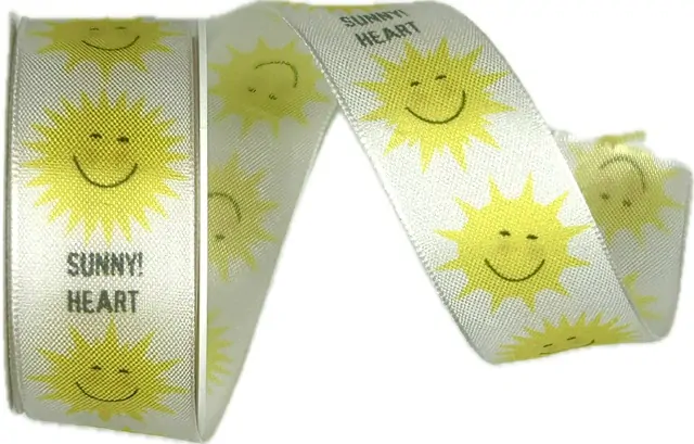 Stuha taftová SUNNY HEART 25mm x 2,5 m (10,- Kč/m)