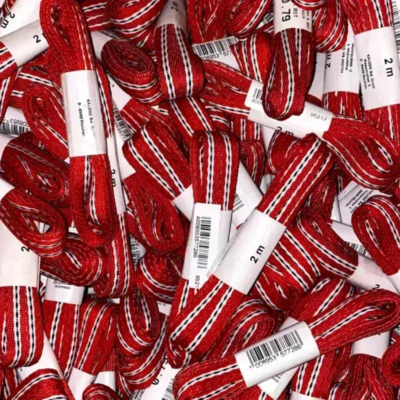 Stužka látková tenká NORDIC LINE červená  10mm x 2m (2,50 Kč/m)