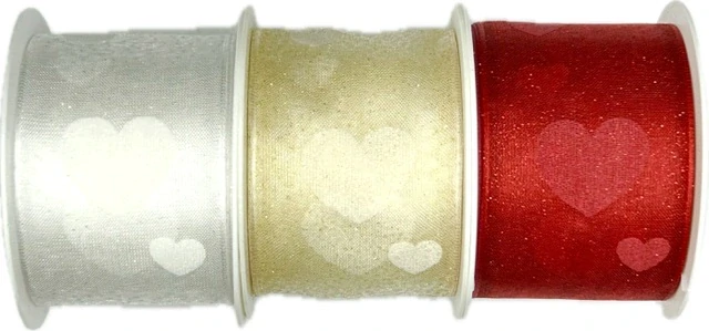 Organza stuha Sweet Emotion White – bílá 40mm x 2m
