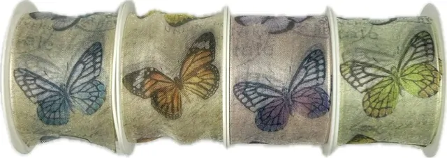 Stuha organzová WHISPER FLIGHT VIOLETT 40mm x 2m (14,-Kč/m)