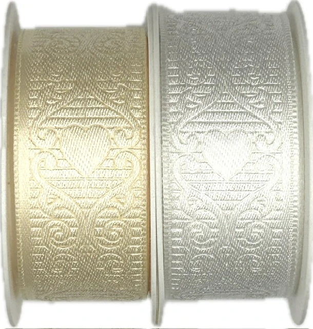 Svatební stuha AMORE WHITE bílá 25mm x 2m