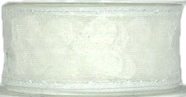 Svatební stuha VENEZIANO WHITE bílá 25mm x 2m