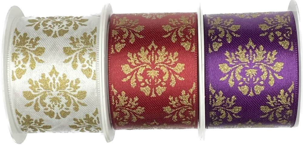 Stuha vánoční saténová X-MAS DELUXE VIOLETT fialová 40mm x 2m (14,50Kč/m)