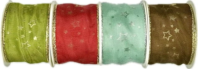 Stuha vánoční saténová NOBLESSE BROWN čokoládově hnědá 40mm x 2m (16,-Kč/m)