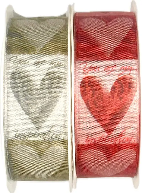 Stuha valentýnská YOU ARE MY INSPIRATION červená 25mm x 3m (9,-Kč/m)