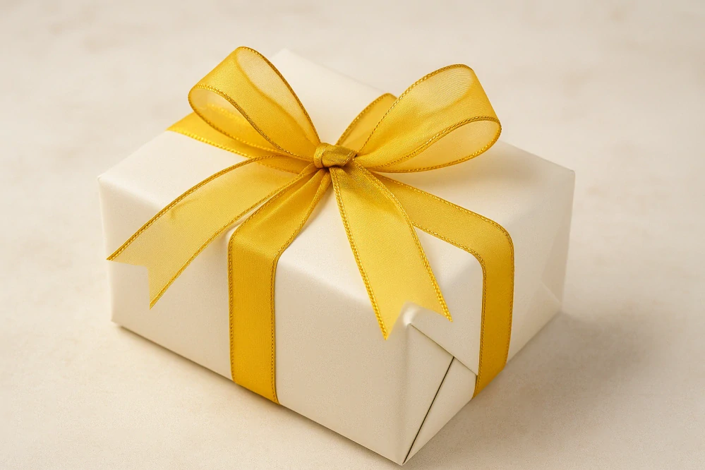 Stuha taftová BASIC YELLOW GOLD zlato žlutá 25mm x 3m (4,- Kč/m)