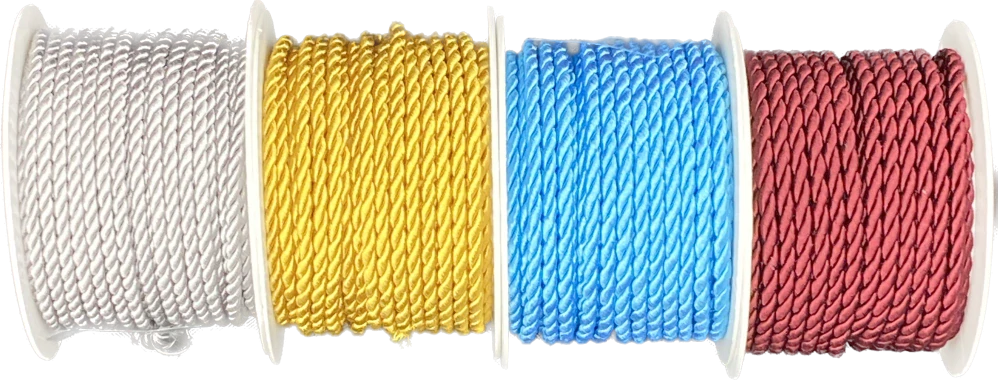 Provázek kroucený TwistCord Matte Gold zlatý matný 3mm x 4m (5,- Kč/m)