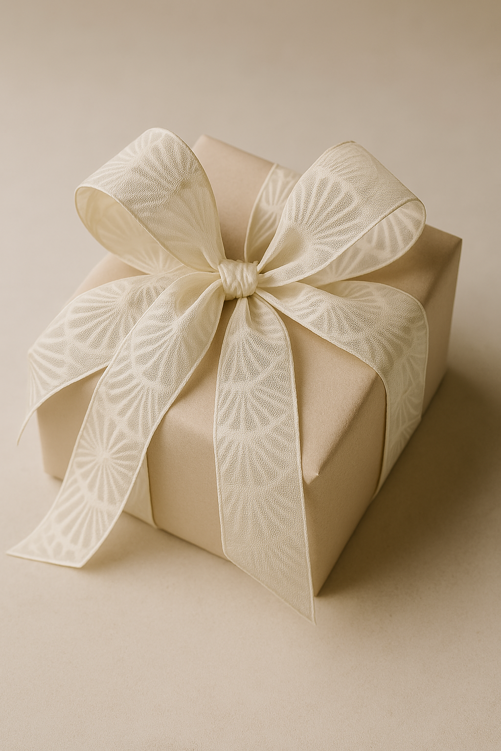 Stuha taftová ART DÉCO CREAM krémová průsvitná 40mm x 2m (13,-Kč/m)