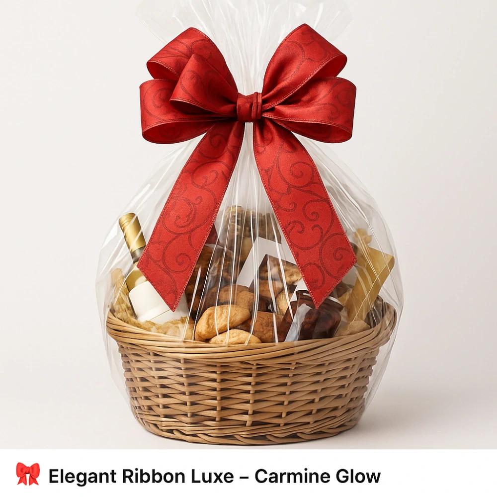 Stuha vánoční Elegant Ribbon Luxe – Carmine Glow červená 60mm x 3m (16,-Kč/m)
