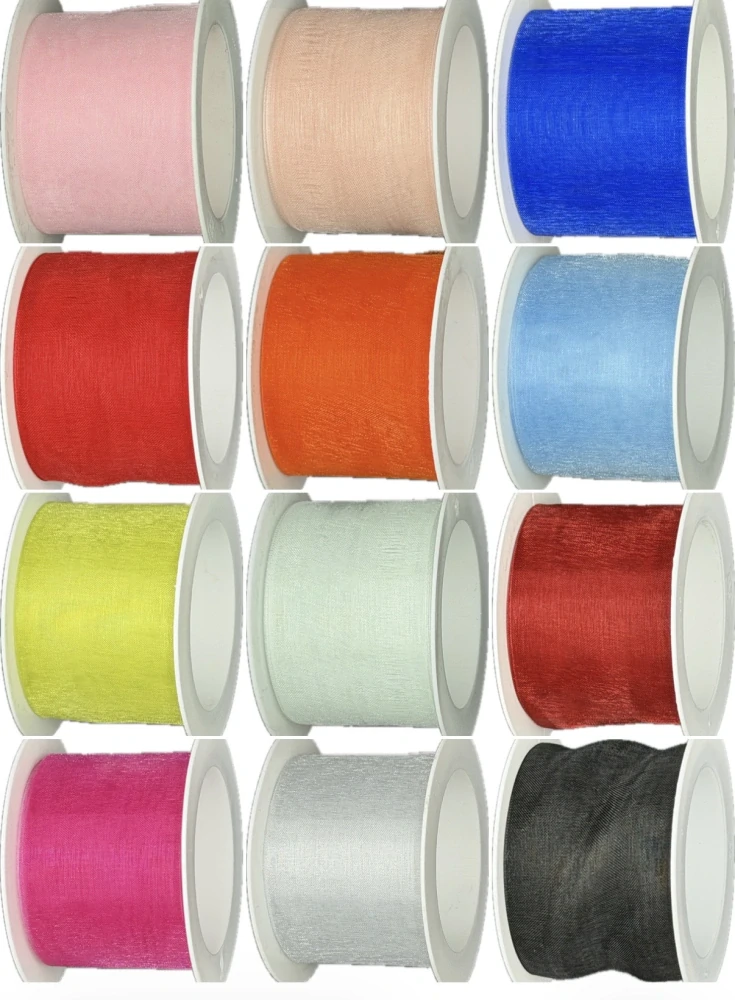 Stuha organzová ORGANDY Soft Pink světle růžová 40mm x 4m (7,-Kč/m)