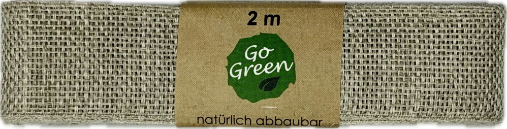 Stuha lněná Nature Basic – přírodní odstín 25mm x 2m (11,-Kč/m)