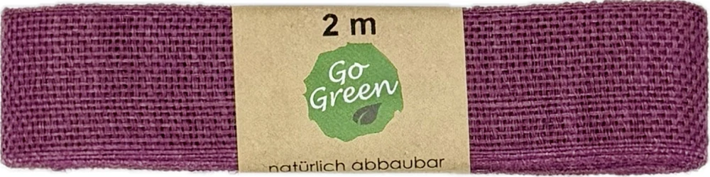 Stuha lněná Nature Basic – Deep Lavender sytě levandulová 25mm x 2m (11,-Kč/m)