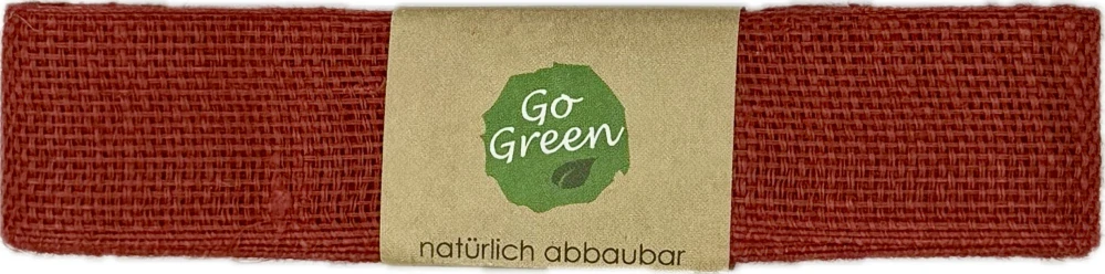 Stuha lněná Nature Basic – Classic Red červená  25mm x 2m (11,-Kč/m)