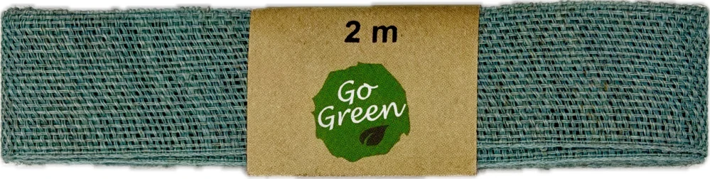 Stuha lněná Nature Basic – Aqua tyrkysová  25mm x 2m (11,-Kč/m)