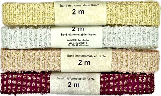 Rypsová stuha FESTIVE GOLD krémová – zlaté prošívání, slavnostní, elegantní 15mm x 2m 