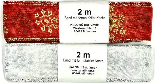 Vánoční stuha organzová ORGANDY SNOWFLAKES bílá 25mm x 2m (8,50 Kč/m)