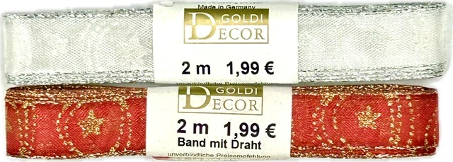 Vánoční stuha organzová HARMONY bílá 15mm x 2m (6,- Kč/m)