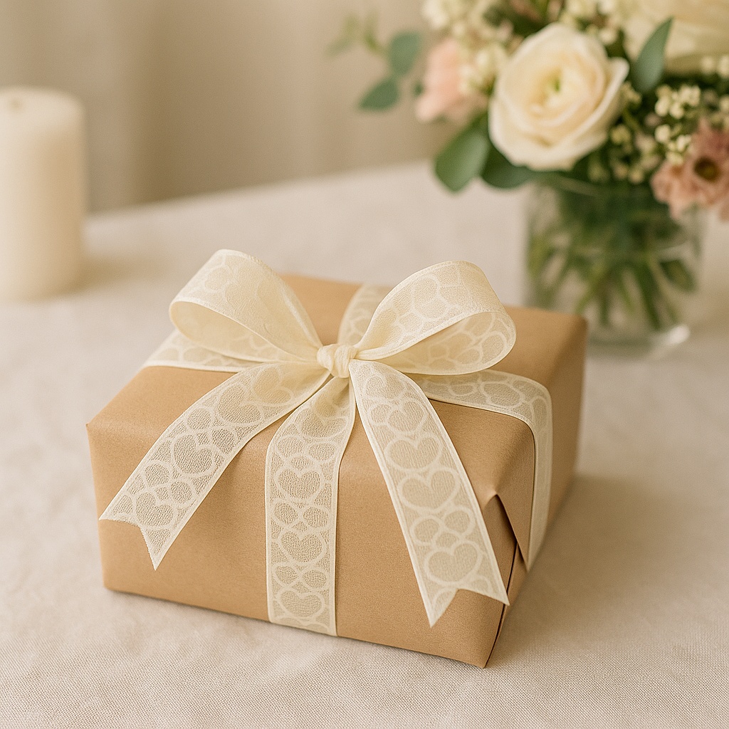 Organza stuha Heart Whisper Cream – krémová 25mm x 2m