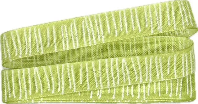Stuha skládaná SAFARI hráškově zelená 15mm x 2m (7,- Kč/m)