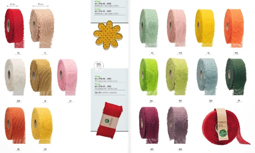 Stuha bavlněná VILLAGE SOUL Pistachio pistáciově zelená 40mm x 2m 