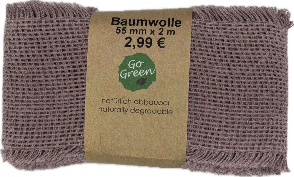 Stuha bavlněná VILLAGE SOUL Lavender levandulová 60mm x 2m (15,-Kč/m)