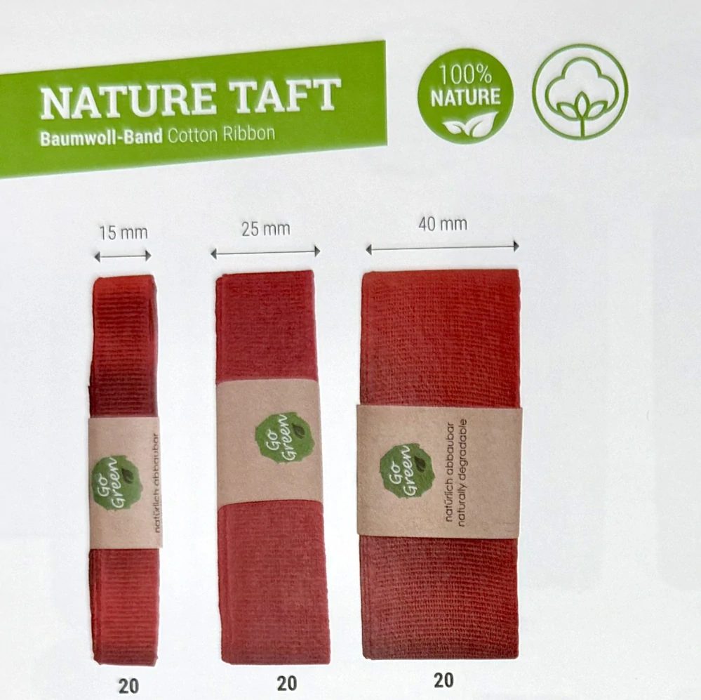 Stuha látková Nature Taft – Soft Green světle zelená 40mm x 2m (10,- Kč/m)