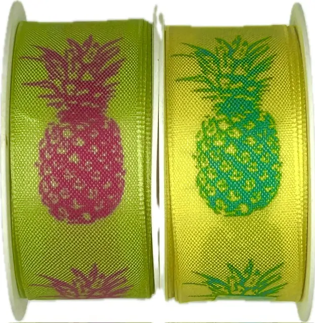 Stuha saténová zelená PINEAPPLE POP Lime 25mm x 2,5m (8,-Kč/m)