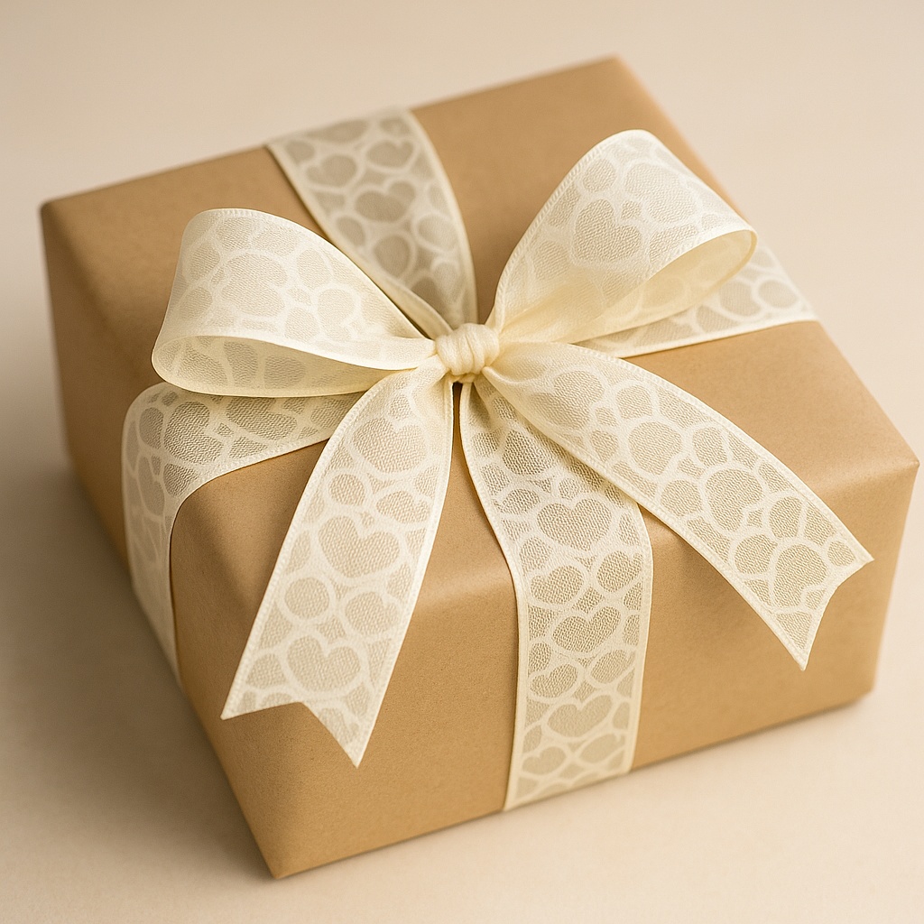 Organza stuha Heart Whisper Cream – krémová 25mm x 2m