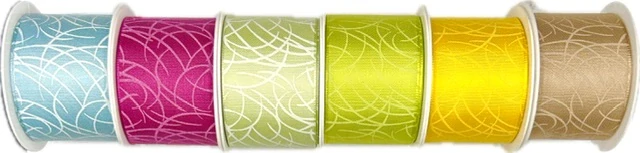 Stuha taftová SISI LIME GREEN hráškově zelená 40mm x 2m (14,-Kč/m)