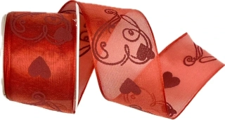 Organzová stuha DESIRE RED – červená 40mm x 2m