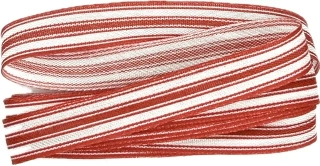 Stuha pruhovaná Color Stripes  RED červená 15mm x 2m (5,- Kč/m)