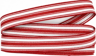 Stuha pruhovaná Color Stripes  RED červená 15mm x 2m (5,- Kč/m)