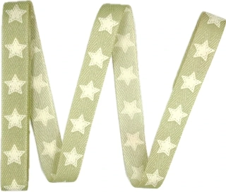 Vánoční stuha WHITE STAR LIGHT GREEN pastelově zelená 15mm x 2m ( 2,50 Kč/m)