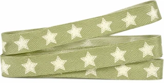 Vánoční stuha WHITE STAR LIGHT GREEN pastelově zelená 15mm x 2m ( 2,50 Kč/m)