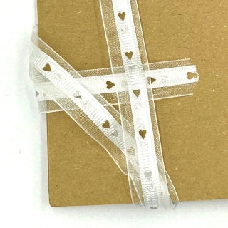 Svatební stuha SWEET HONEY bílá 15mm x 2m