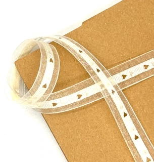 Svatební stuha SWEET HONEY krémová 15mm x 2m