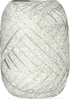 Stuha vázací GLAMOUR SILVER glitrová stříbrná 5mm x 10m