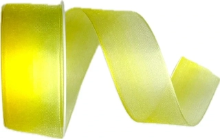 Stuha organzová DUO COLOR žluto bílá 25mm x 2m (12,-Kč/m)