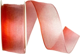 Stuha organzová DUO COLOR RED červeno bílá 25mm x 2m (12,-Kč/m)