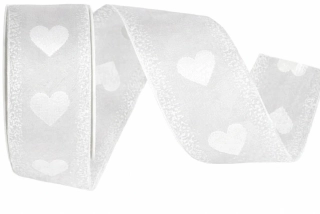 Taftová stuha WHITE PASSION – bílá 40mm x 2m