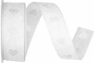 Taftová stuha WHITE PASSION – bílá 25mm x 2m