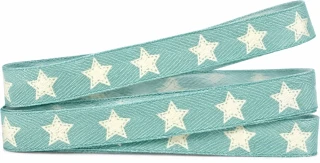 Vánoční stuha WHITE STAR LIGHT BLUE pastelově modrá 15mm x 2m ( 2,50 Kč/m)