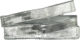 Stuha stříbrná lesklá CELEBRATION SILVER lurexová 15mm x 2m (5,- Kč/m)