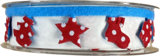 Vánoční stuha girlandová Aargau blue 25mm x 5m (9,-Kč/m)