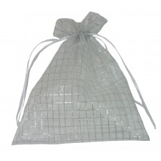 DÁRKOVÝ SÁČEK ORGANZOVÝ STŘÍBRNÁ KOSTKA 25*20 CM