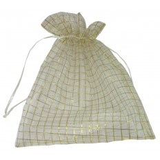 DÁRKOVÝ SÁČEK ORGANZOVÝ ZLATÁ KOSTKA 25*20 CM