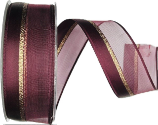 Stuha vánoční PURPLE CLUB satén-organza 40mm x 20m A (8,-Kč/m)