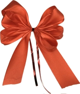 Mašle červená látková, ručně vázaná, velká 12 x 16cm 